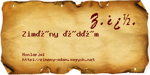 Zimány Ádám névjegykártya
